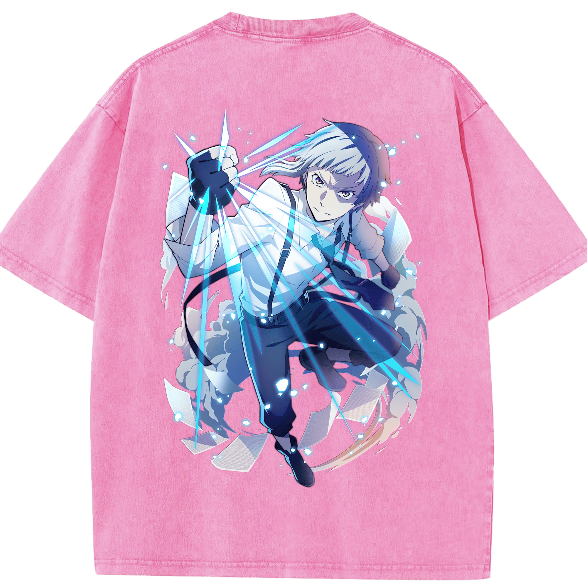 （画像用） 文豪ストレイドッグス Bungo Stray Dogs 綿100% ヴィンテージ風 半袖Tシャツ（背面プリント）